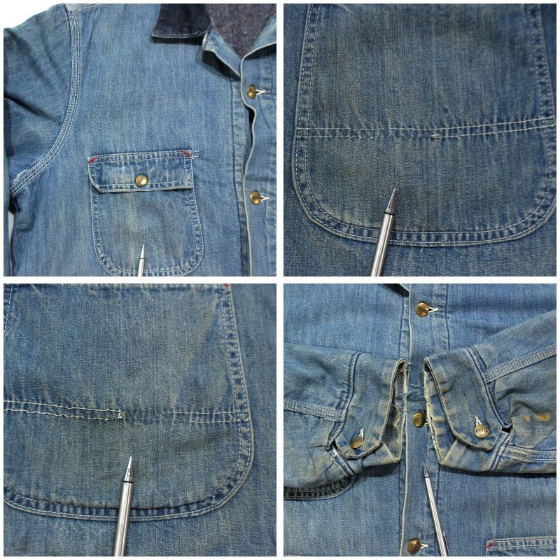 70s Sears デニムカバーオール 裏地ブランケット ヴィンテージ Mサイズ