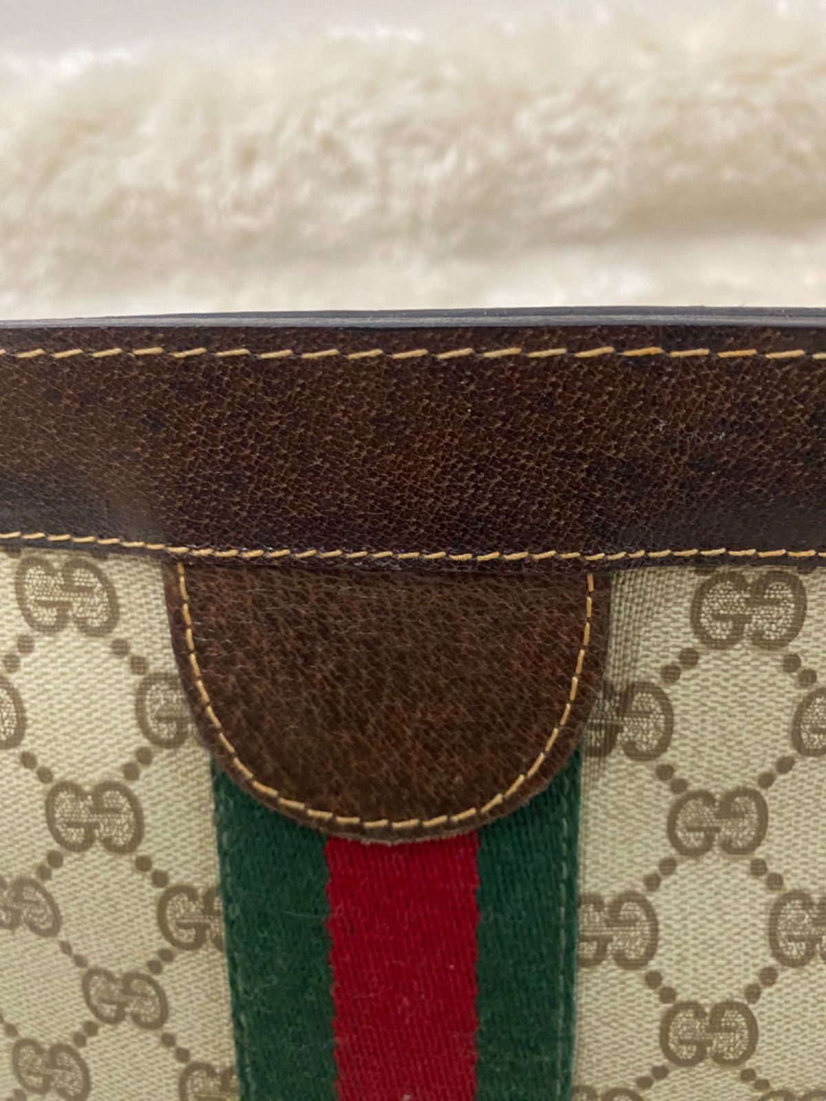 【外観美品】GUCCI　グッチ　GGキャンバス　シェリーライン　セカンドバッグ GUCCI グッチ オールドグッチ シェリーライン セカンドバッグ