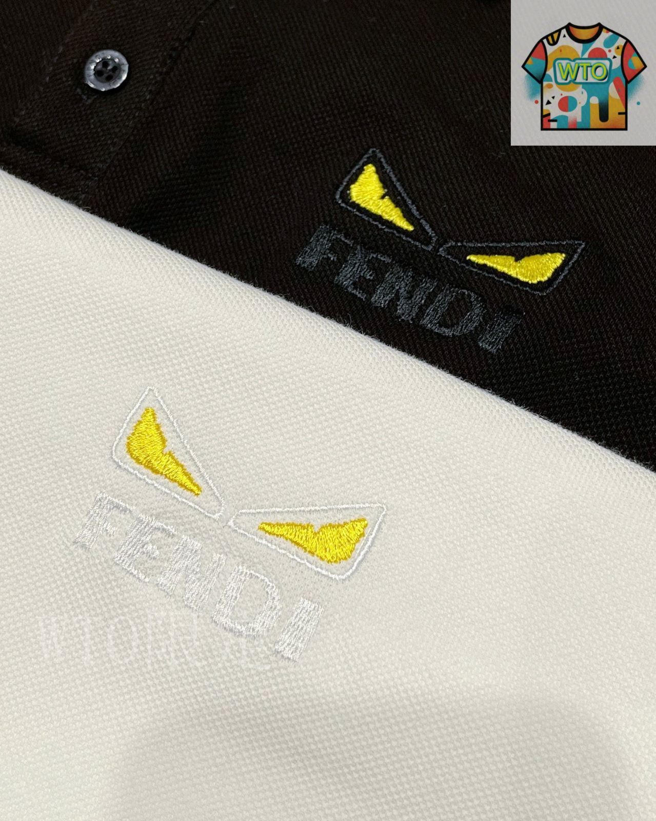 【mcsft様有難うございます】FENDI モンスター ポロシャツ ブラック FENDI(フェンディ) Monster Eyes Bag BugsクルーネックTシャツ