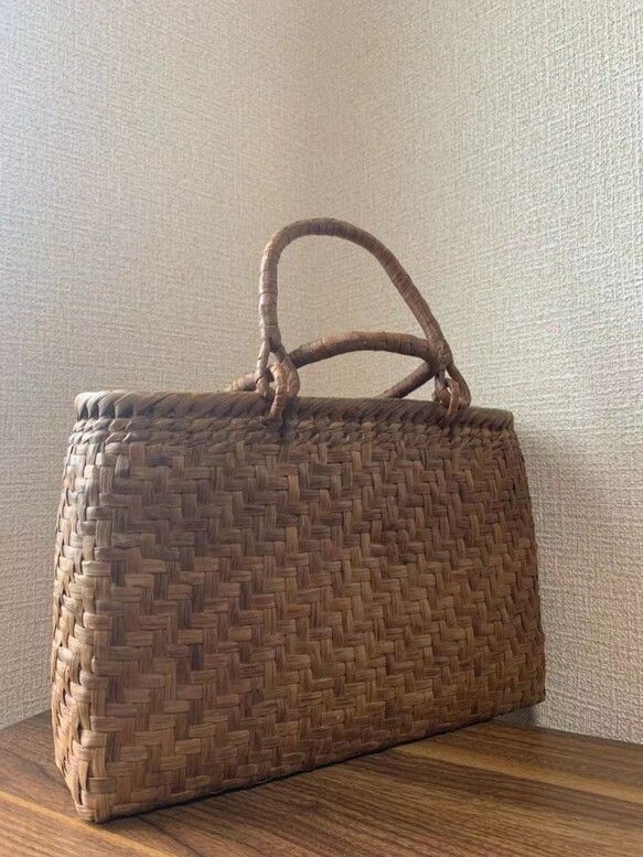 山葡萄 手作り 籠バッグ 網代編み 定番 - メルカリ
