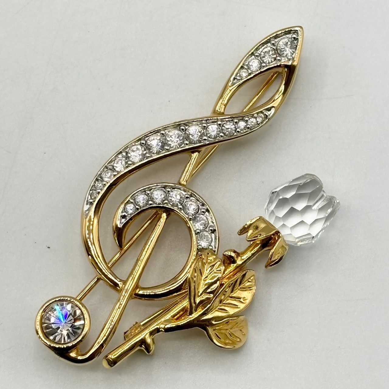 2個 セット割 SWAROVSKI スワロフスキー ブローチ 音符