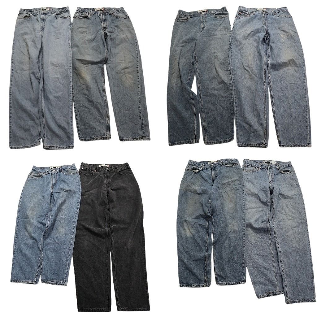 古着卸 リーバイス 560 デニム パンツ 8枚セット メンズ 32 |34 |36 インディゴブルー ライトブルー 古着 NA6424