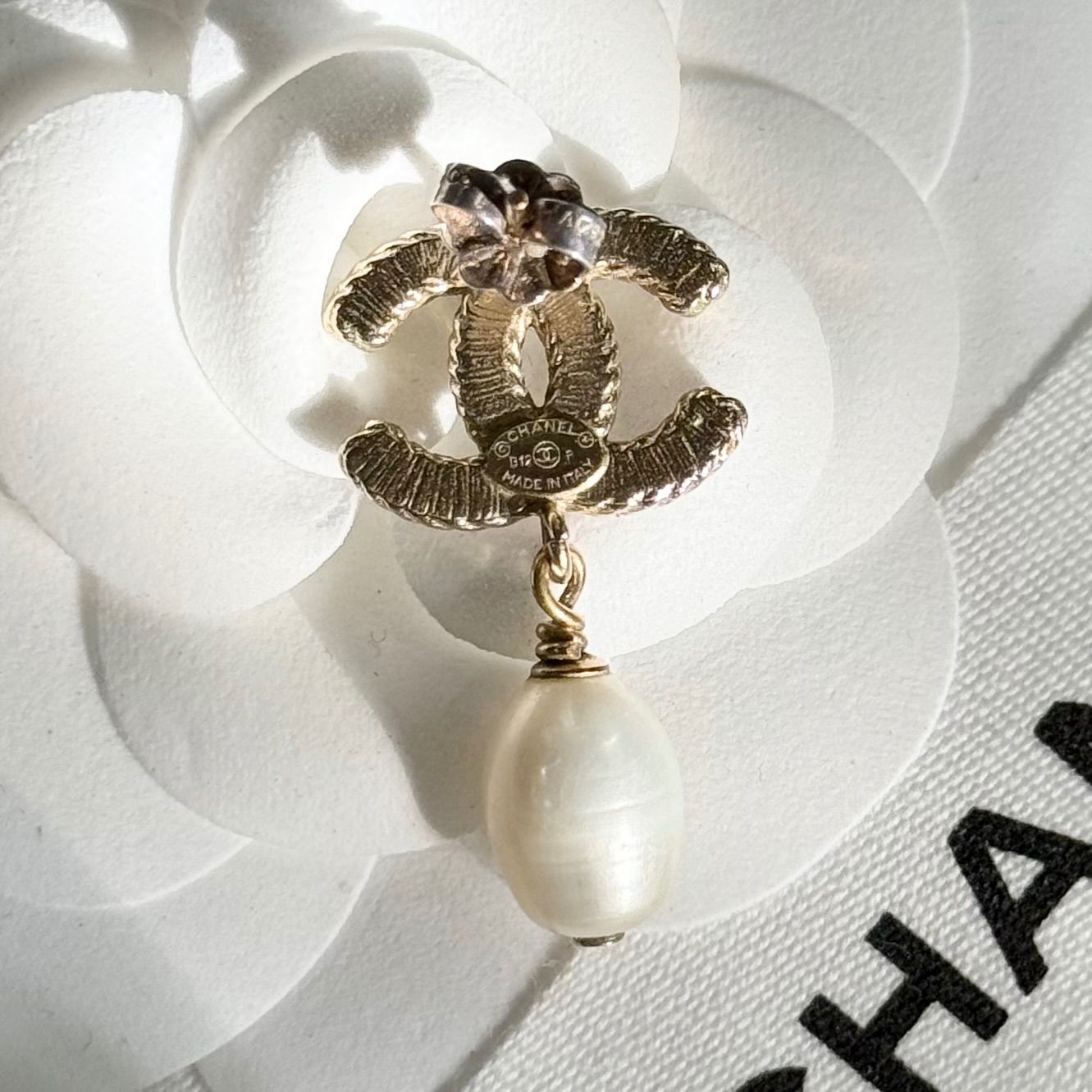 CHANEL シャネル ココマーク チェーン パールピアス 片耳用 ゴールド 