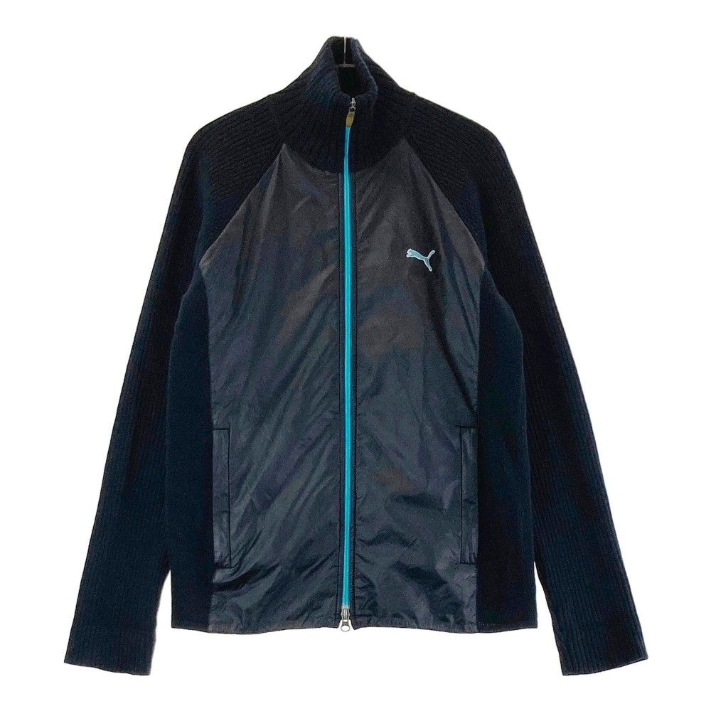 サイズ：XL PUMA GOLF プーマゴルフ  ニット切替 ジップジャケット  ネイビー系 [240101463867] ゴルフウェア メンズ ストスト サイズ：O PUMA GOLF プーマゴルフ 切替 ニット ジップ