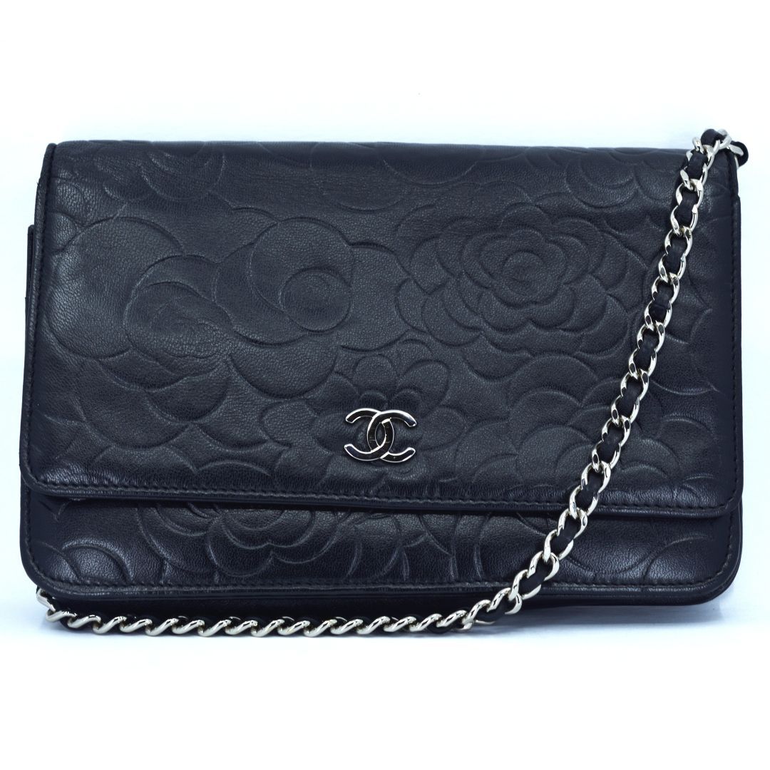 大人の魅力☆【CHANEL】カメリア柄 チェーンウォレット CHANEL シャネル カメリア チェーンウォレット A47421 ブラック