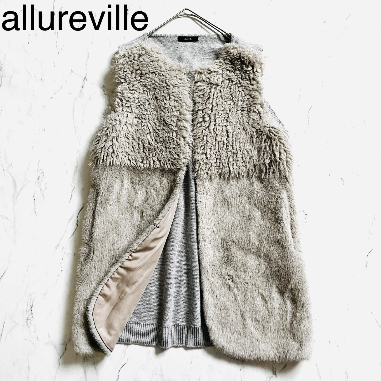 アルアバイル ルルウィルビー フェイクファーコンビニットジレ