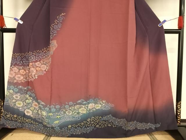 平和屋着物●訪問着　絞り　辻が花　暈し染め　金彩　正絹　逸品　AABH4690fy 平和屋着物○訪問着 絞り 辻が花 暈し染め 金彩 正絹 逸品 AAAW4173np