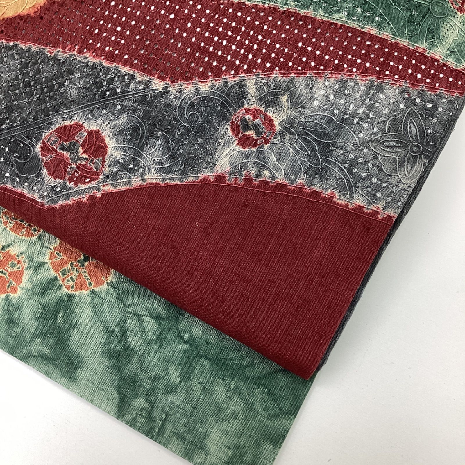 新品未使用、紬地、9寸名古屋帯、絞り、刺繍、正絹R817 - メルカリ