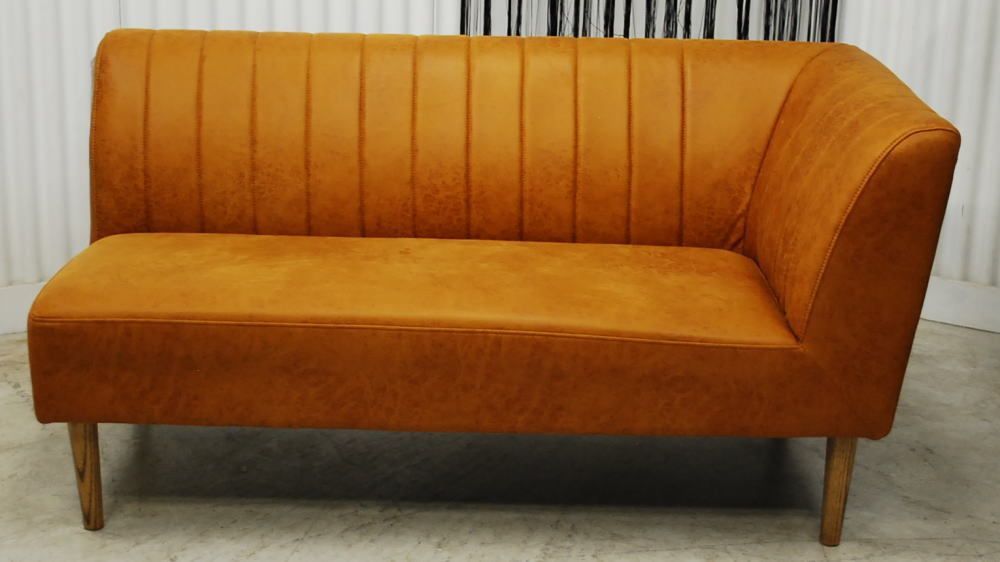 アウトレット 現品限り 一部 キャメルブラウン 片肘デザインソファー ヴィンテージ調 モダンデザイン