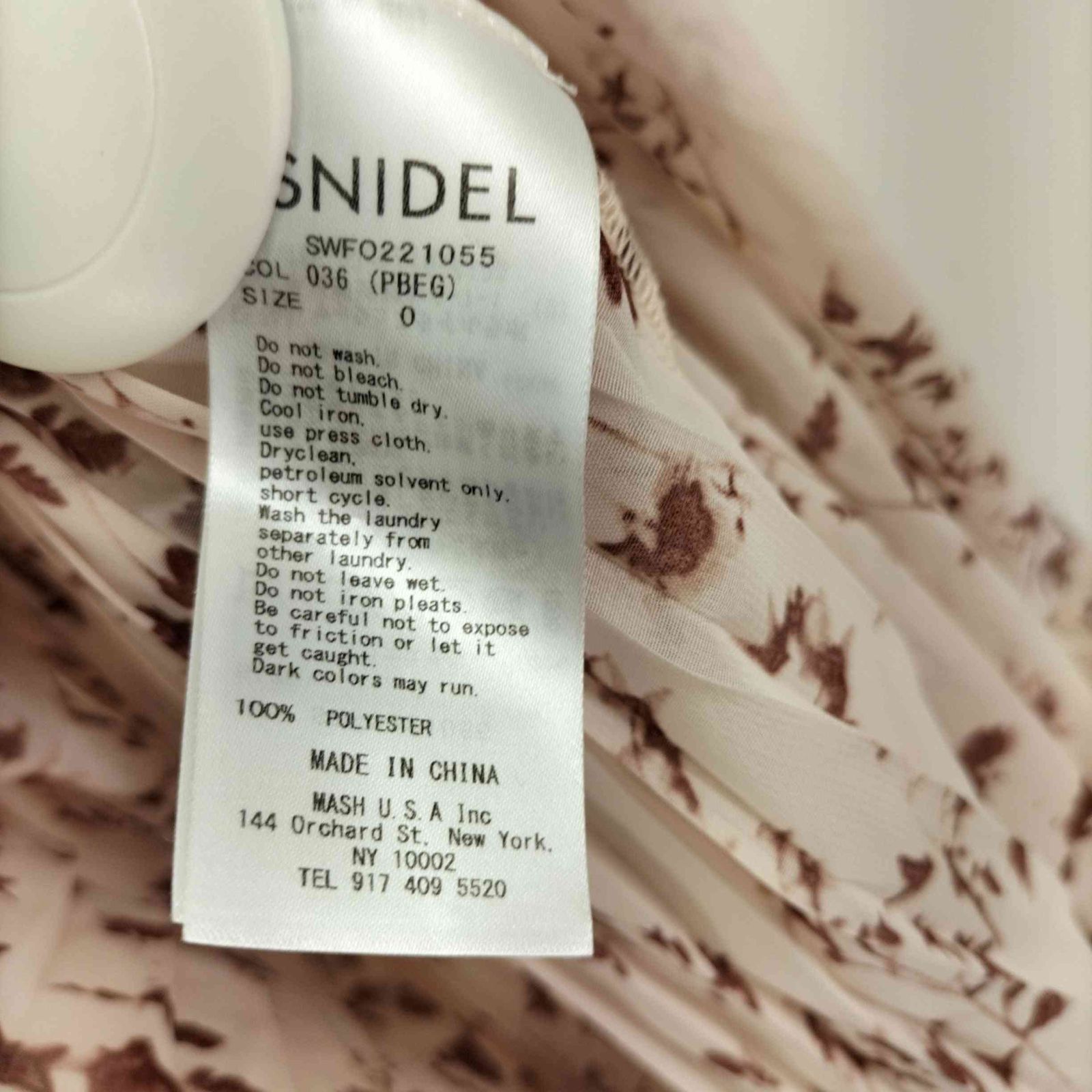 スナイデル snidel プリントプリーツワンピース PINK BEIGE レディース