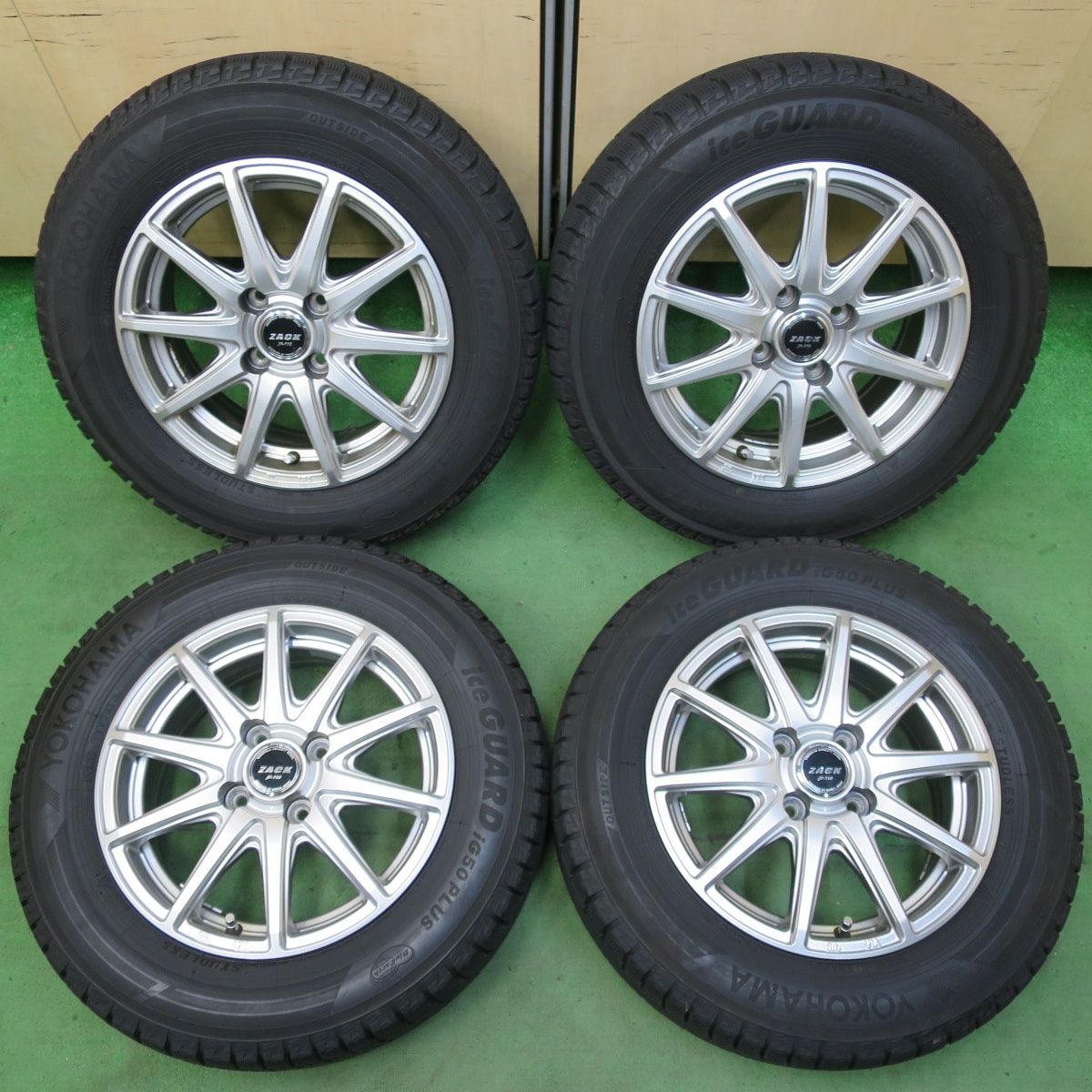 バリ溝 9.5分 スタッドレス 175|70R14 ヨコハマ アイスガード iG50 プラス ZACK JP-710 MONZA ザック 14インチ PCD100|4H 5051010イス