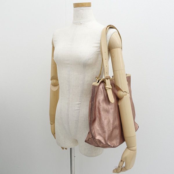 Paul Smith / ポールスミス □トートバッグ ピンクゴールド ヌメ革