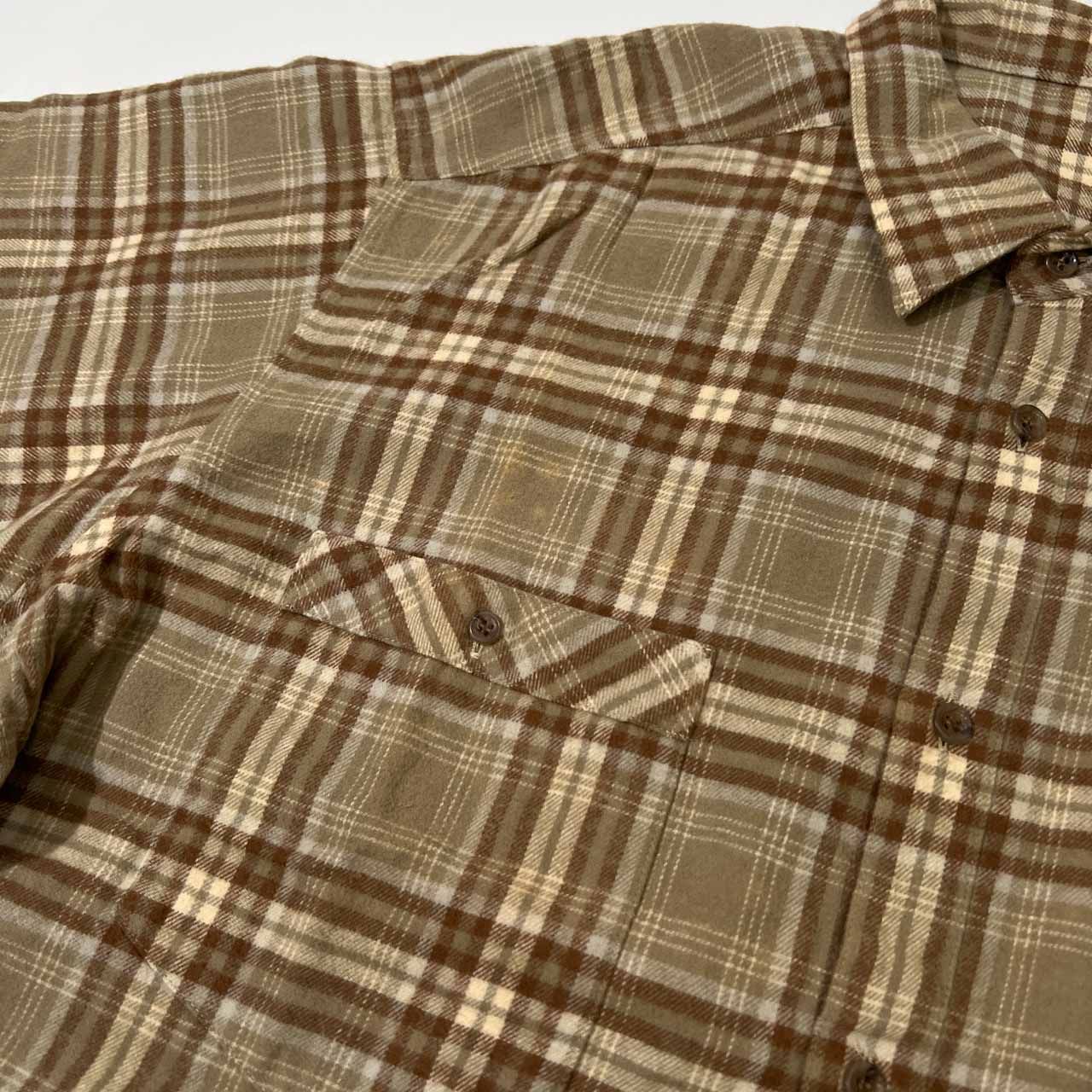 Papas パパス ボタンダウン フランネルシャツ タータンチェック M PAPAS パパス チェック柄 フランネル コットン 長袖 ネルシャツ