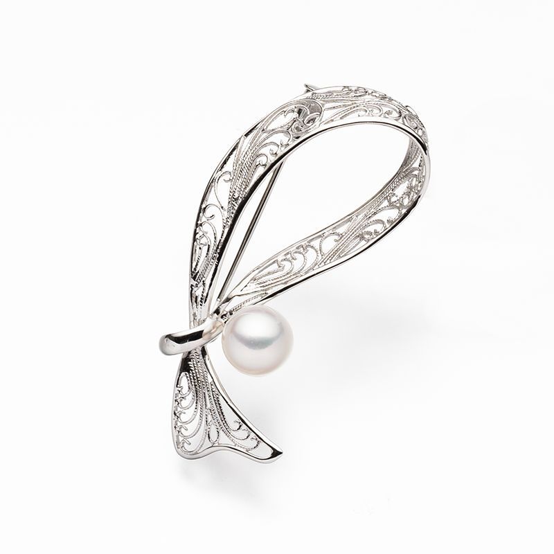 アコヤパールブローチ 8.0mm 真珠 パール 冠婚葬祭 ギフト