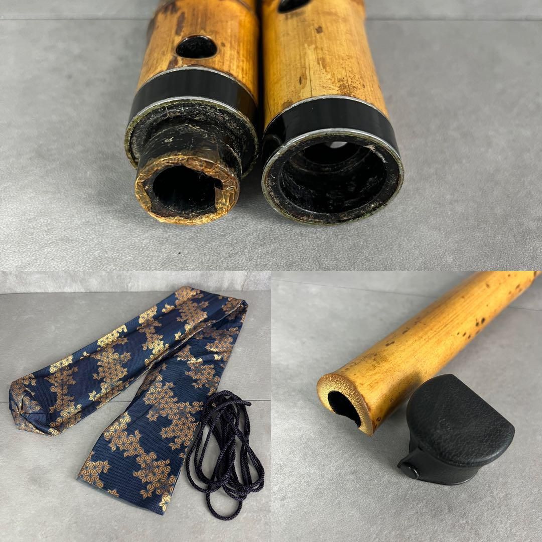 竹製 尺八 琴古流 バチ型 1尺6寸 5孔 2分割 漆 和楽器 25M9250TR0005