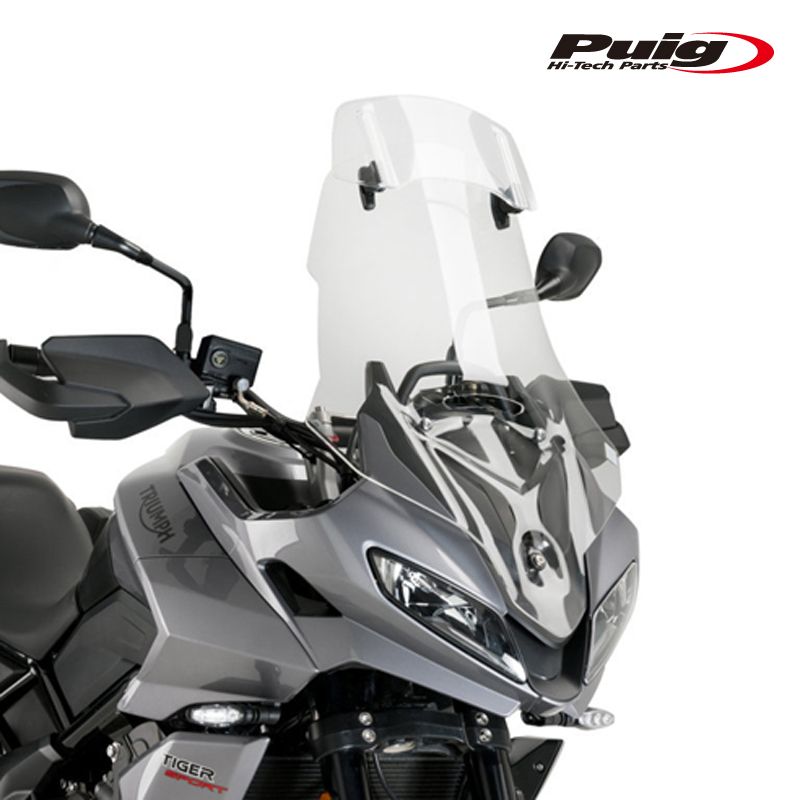 Puig 21403W TOURING WINDSHIELD WITH VISOR CLEAR TRIUMPH TIGER SPORT 660 22-25 プーチ スクリーン カウル バイザー付き