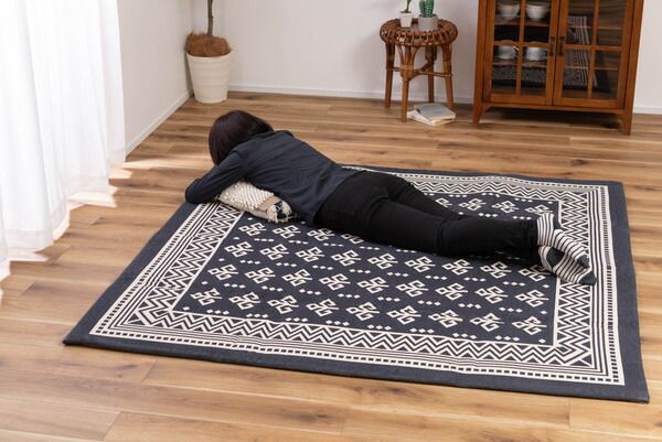 東谷 ラグ ネイビー W180×D180 TTR-162B マット ディスカウント