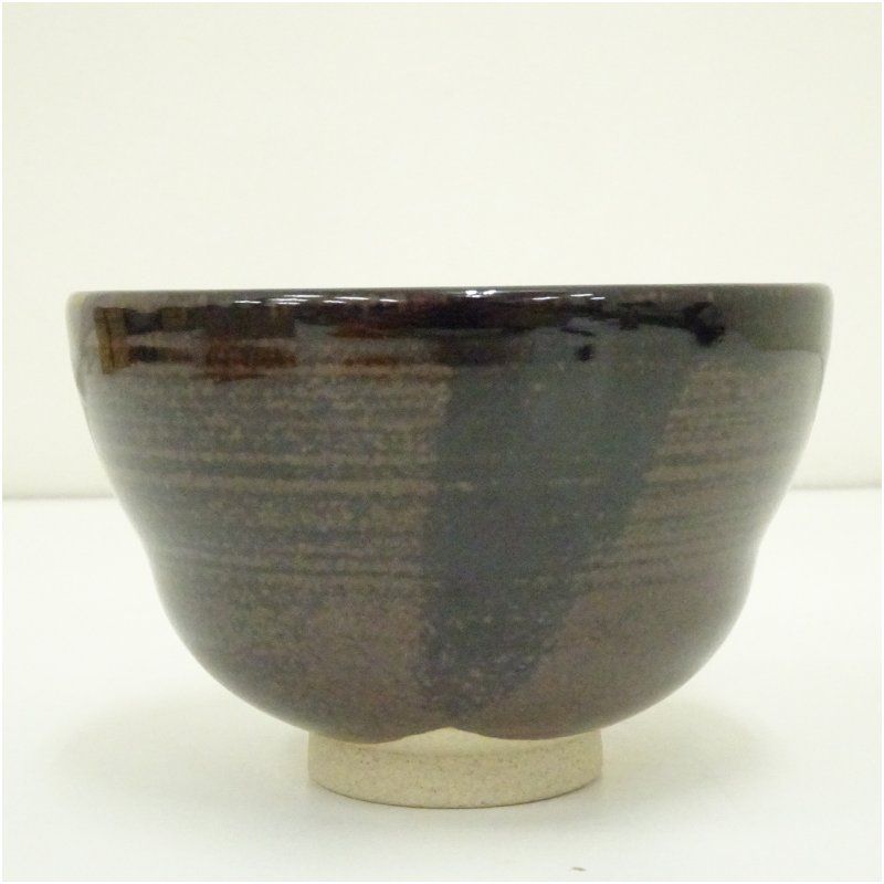 膳所焼 岩崎新定造 胴締茶碗（共箱） 茶道 抹茶 おしゃれ 抹茶茶碗