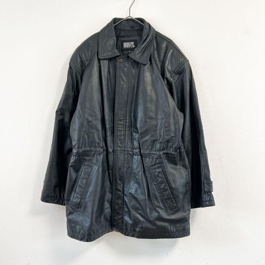 DURANTE デュランテ レザージャケット コート 牛革 ブラック M