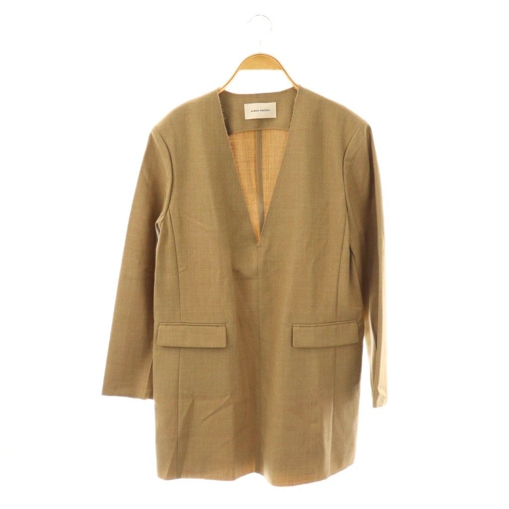 イウエンマトフ AEWEN MATOPH 24AW ロングスリーブ ミニ ワンピース 36 ベージュ |DF OS