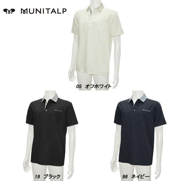 ムニタルプ MUNITALP メンズ 春夏 衿チェック柄 半袖シャツ 004-29340