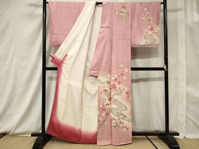 平和屋着物□訪問着 流水枝花文 暈し染め 金彩 正絹 逸品 caaw2778in