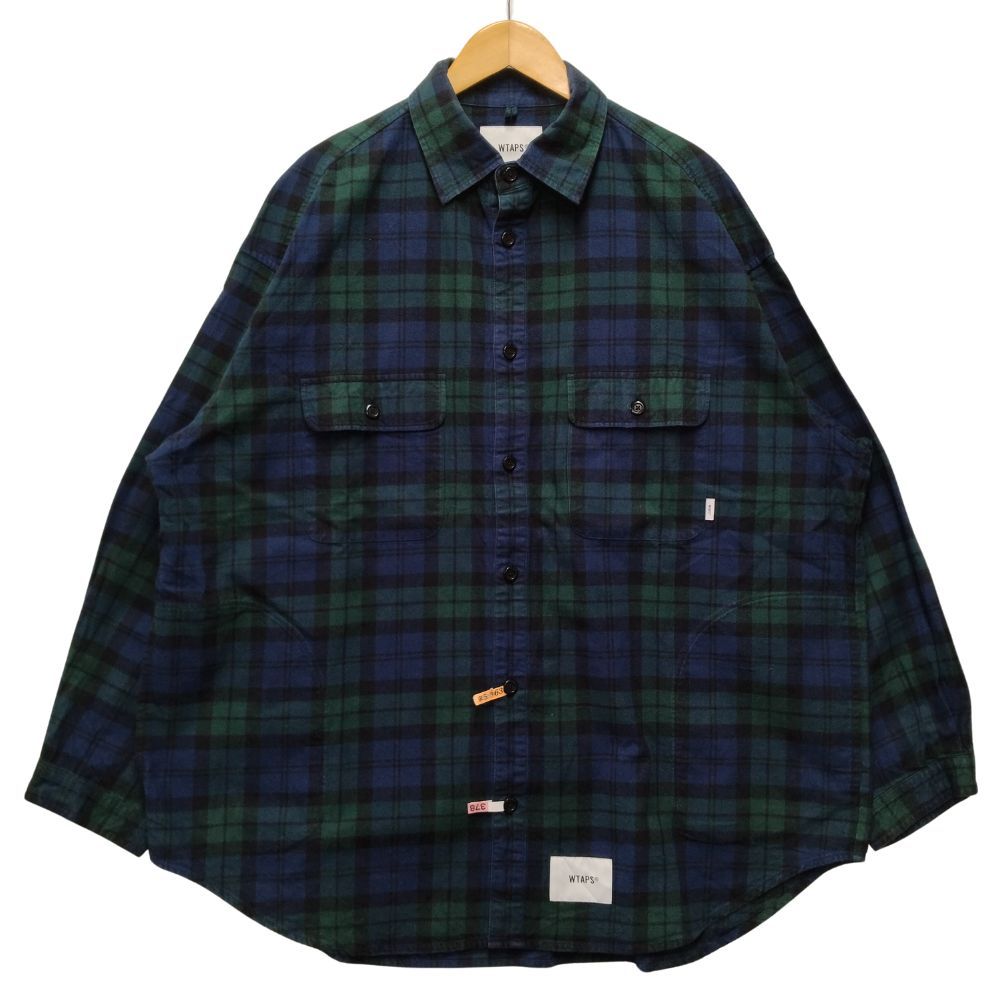 WTAPS ダブルタップス 22SS 22/TQPT-SHM02 WCPO LS SHIRT 02 COTTON FLANNEL TEXTLLE フランネルチェックシャツ 正規品 / 34075