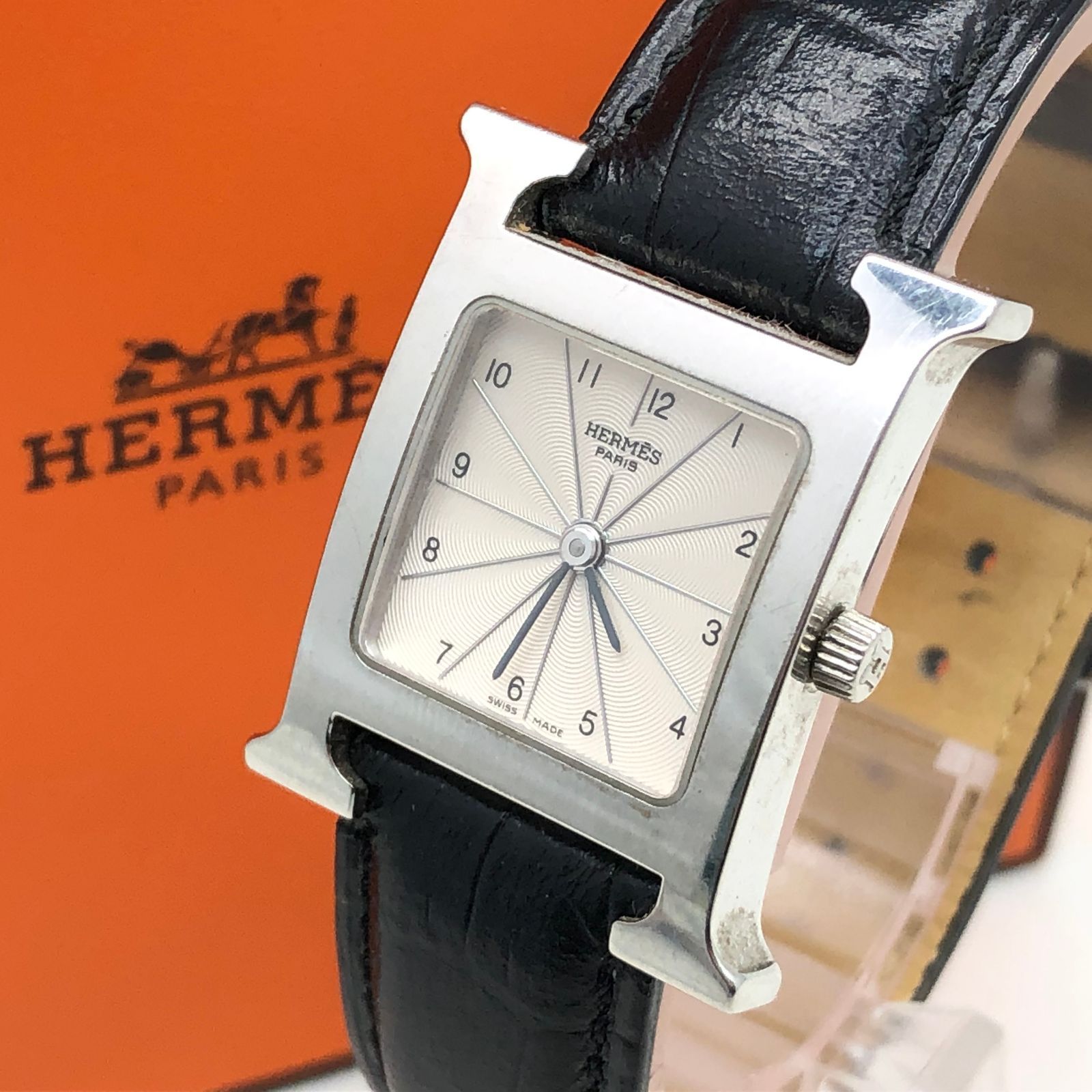 良品】HERMES エルメス Hウォッチ HH1.210 腕時計 シリアル有 - www