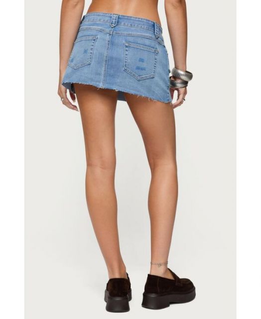 アディクテッド レディース スカート ボトムス Women s Lury Denim Mini Skort Light-blue