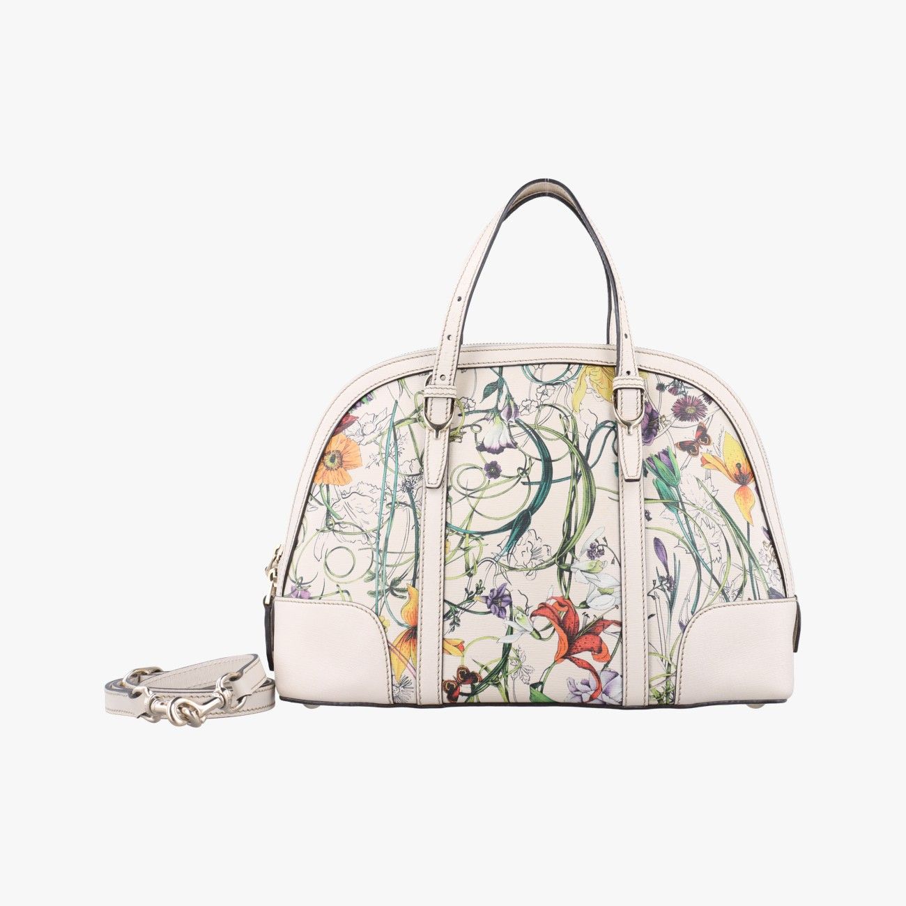 グッチGucciニースフローラ ホワイト×マルチ レザー 309617 D016082377