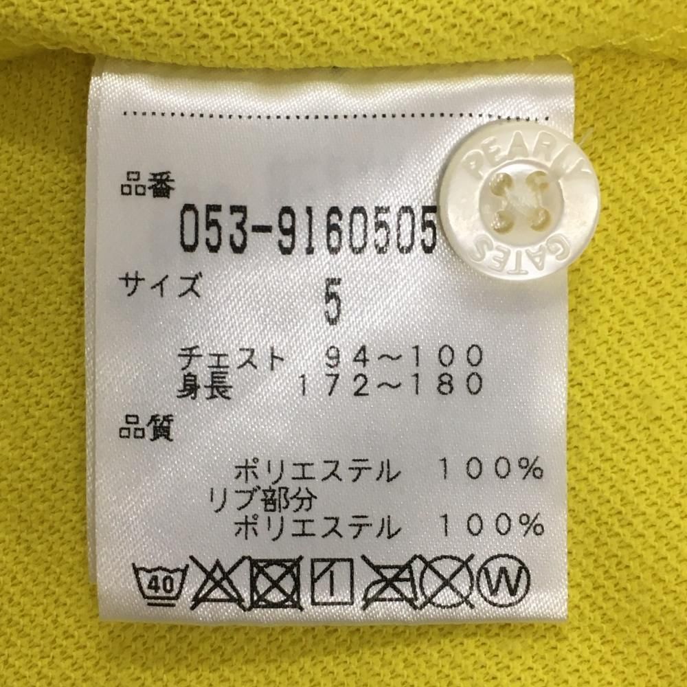 【スマイル】【5】PEARLY GATES 刺繍ロゴ ゴルフウェア メンズ パーリーゲイツ 半袖ポロシャツ イエロー ニコちゃん スマイル