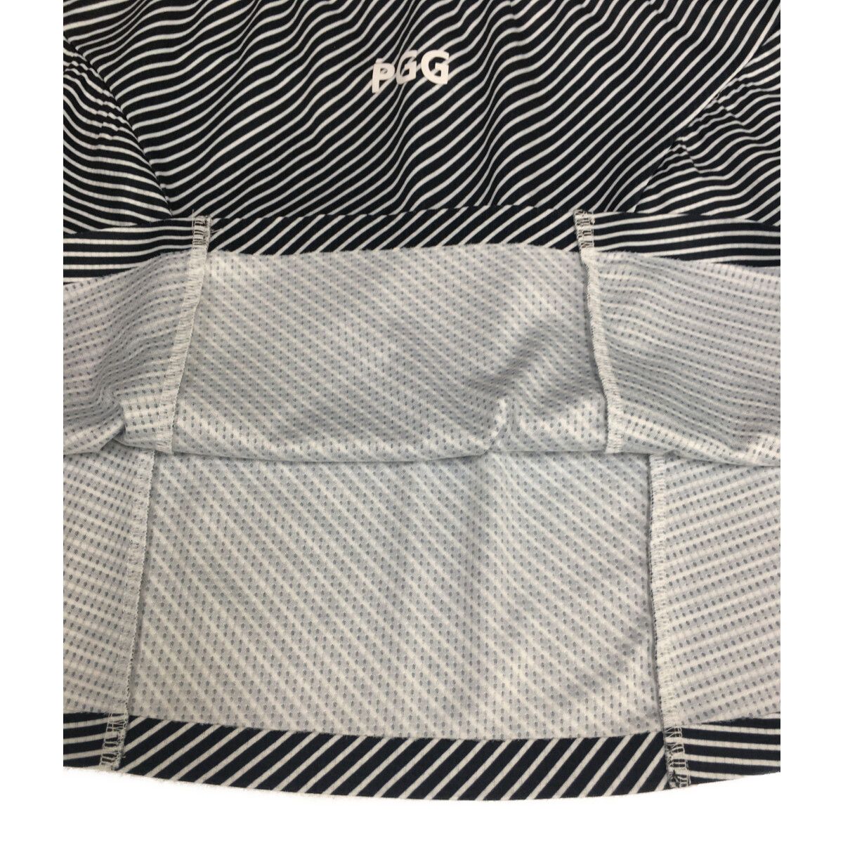 PEARLY GATES - coco 中古 ピージージー PGG レディース スカート 1(M) 紺 ネイビー フレア ボーダー 斜めストライプ 中古 レディース ピージージー PGG スカート 1(M) 紺 ネイビー
