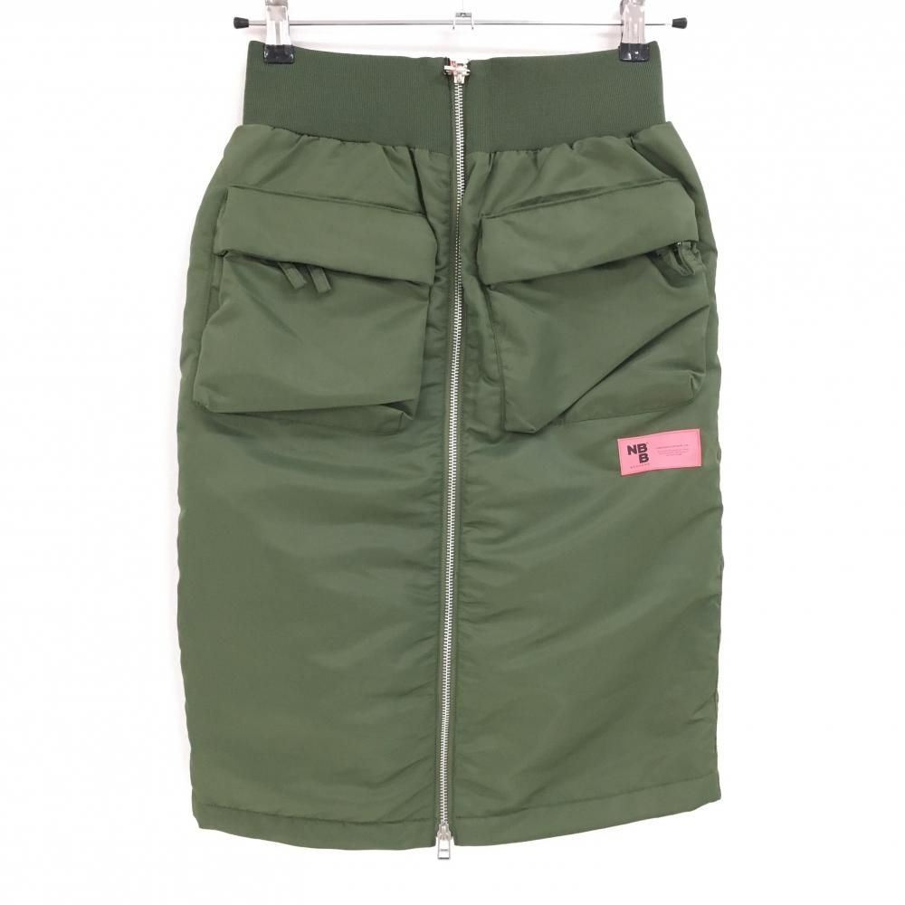 エヌビービーウィークエンド 中綿スカート カーキ フロントジップ レディース 1 ゴルフウェア NBB WEEKEND