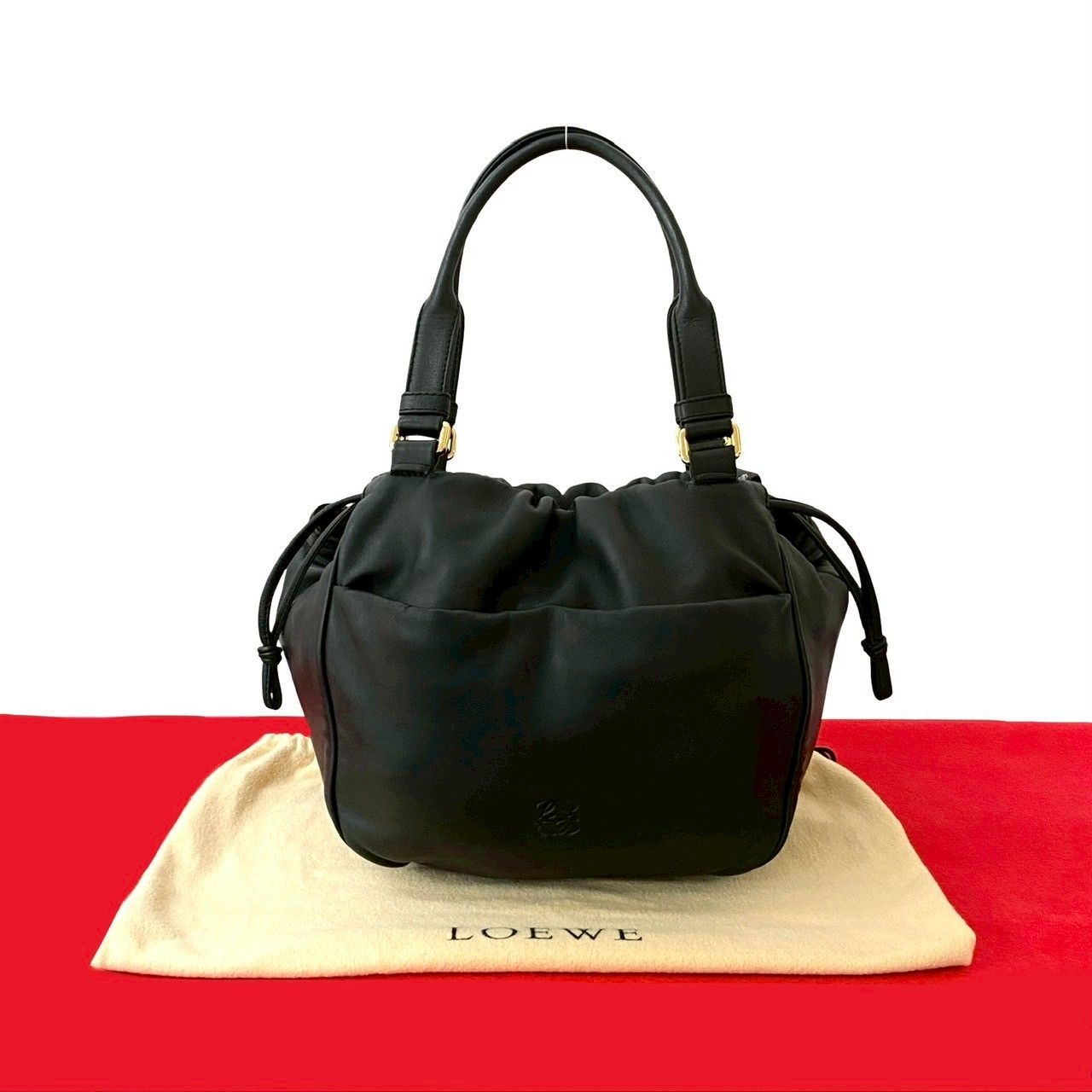 極 美品 袋付 LOEWE ロエベ アナグラム ロゴ エンボス ナッパ 極 美品 袋付 LOEWE ロエベ アナグラム ロゴ エンボス ナッパ