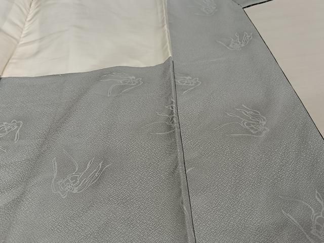 平和屋着物○世界的友禅作家 千地泰弘 小紋 変わり立涌文 黒地 正絹