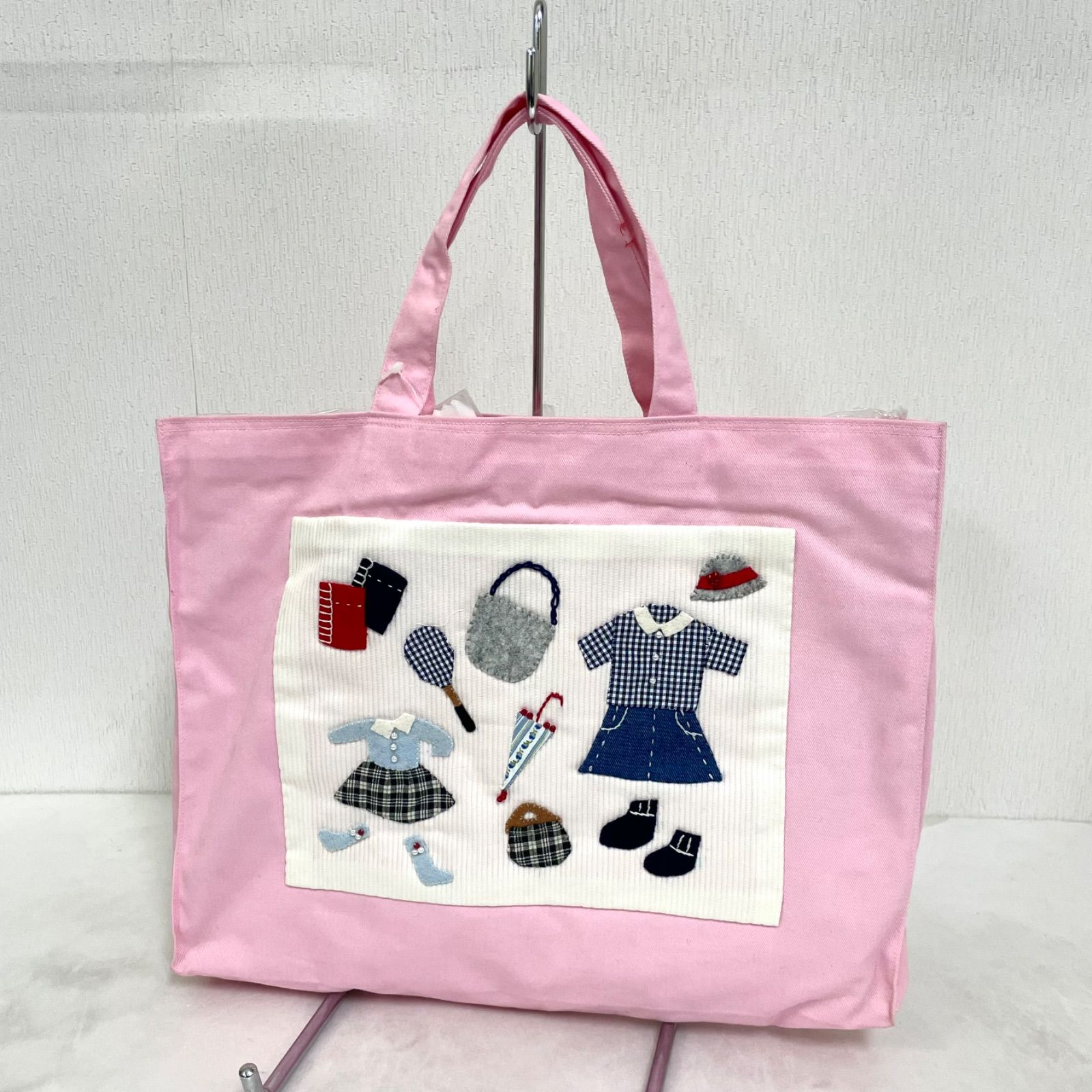 レッスンバッグ ハンドメイド アップリケ B品 女の子 通園 通学 絵本