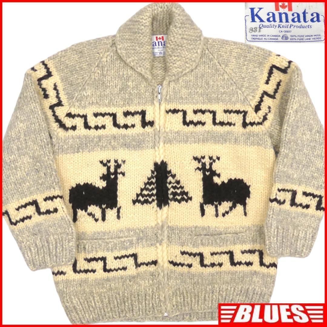 KANATAトナカイ柄CANADAジップアップニットカウチンセーター KANATA トナカイ柄カウチンセーター 