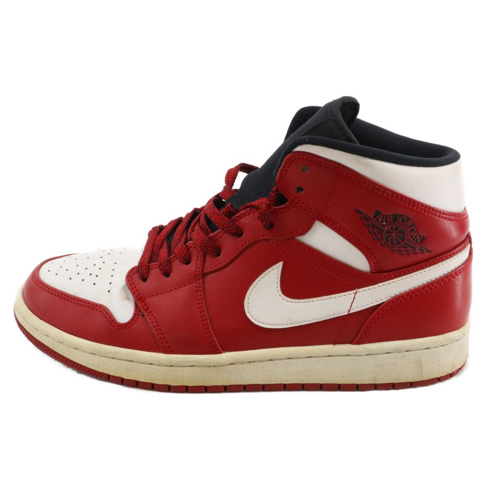 NIKE (ナイキ) AIR JORDAN1 MID RED エアージョーダン 1 ミッドカットスニーカー レッド US8.5/26.5cm 554724-605