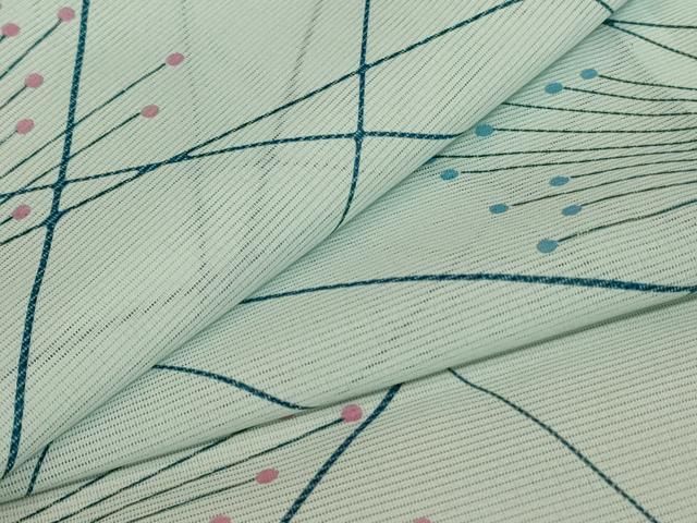 平和屋着物＊夏物 小紋 絽 枝葉文 洗える着物 AABC1827jd - メルカリ