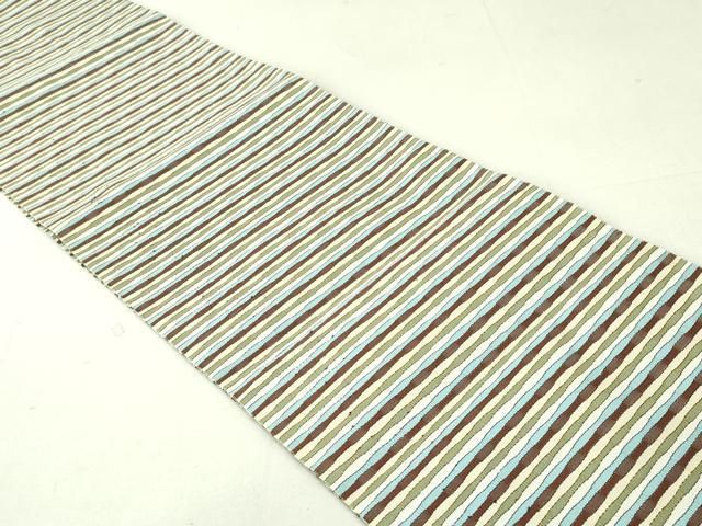 平和屋着物○八寸名古屋帯 めがね織 横段文 正絹 逸品 DAAU6638ob  