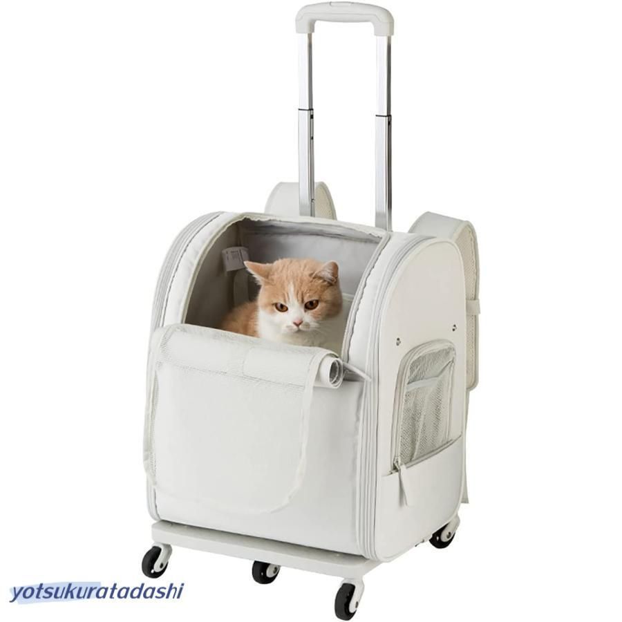 ペットカート 犬 ペット用スーツケース 手提げ 折りたたみ式 通気性 キャリーカート キャスター 猫用 着脱式 キャリーバッグ 5輪 車載