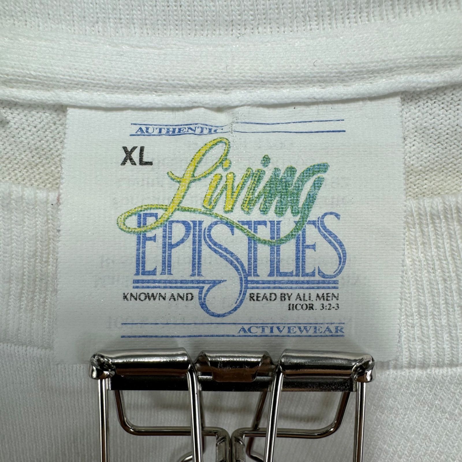 90s vintage LIVING EPISTLES Print T-shirt Tee USA製 Tシャツ 