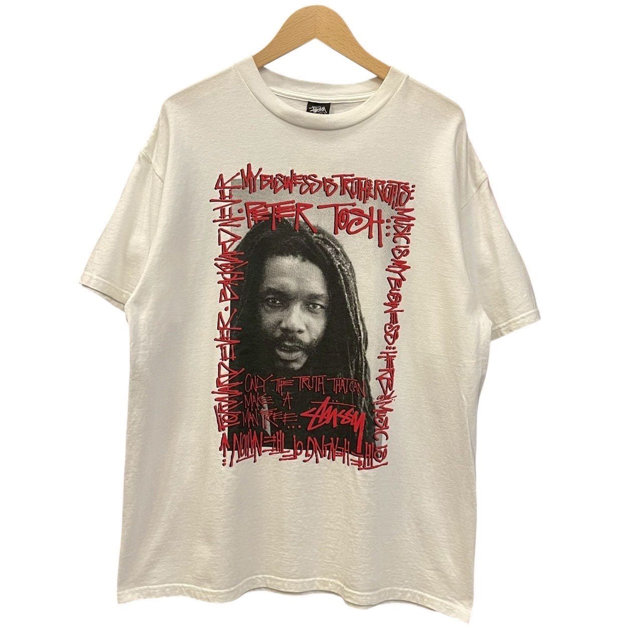 00s Deadstock!! ビンテージ STUSSY プリント Tシャツ L ホワイト