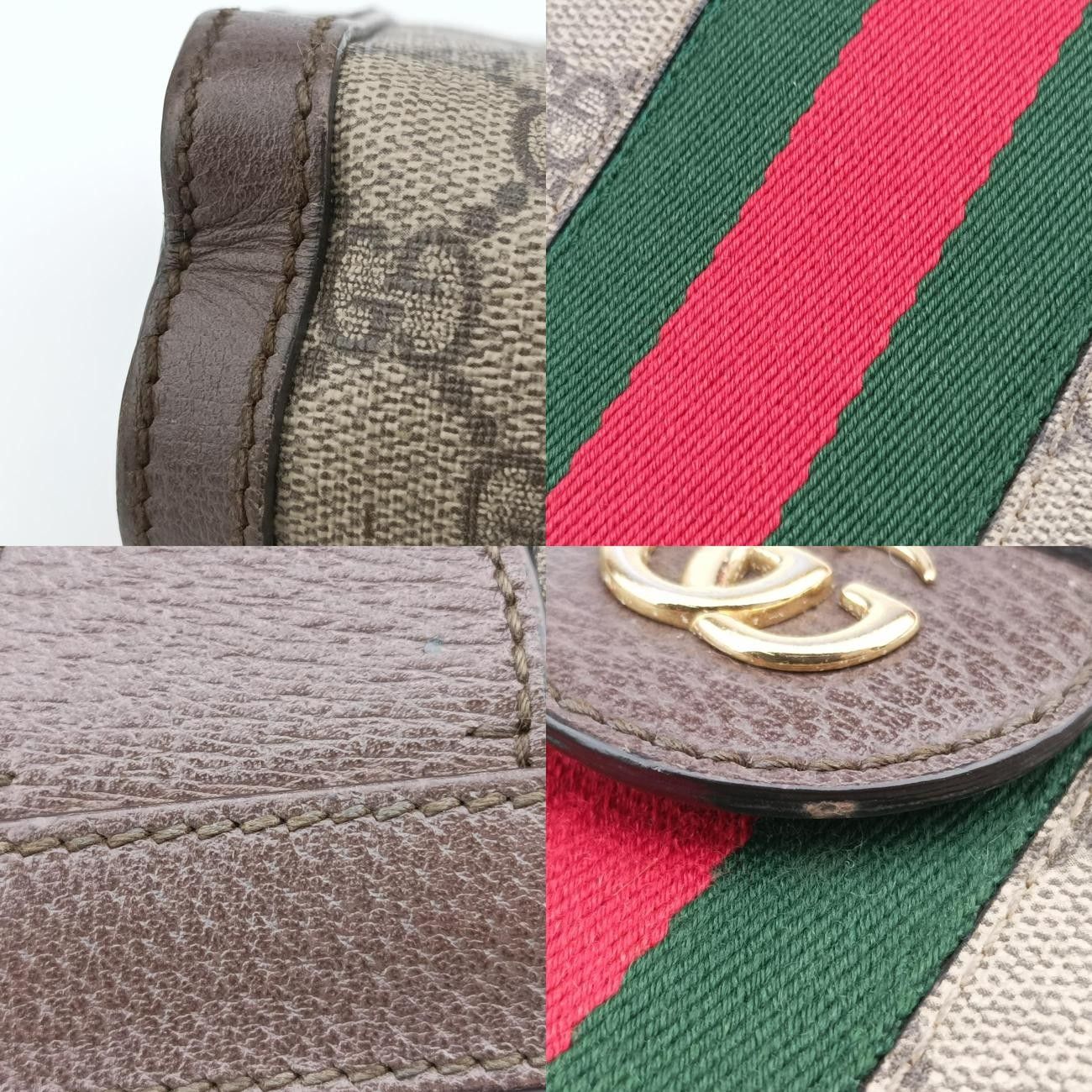 グッチGucciオフィディアブラウン×レッド×グリーンPVCコーティングキャンバス×レザー503877H028359525