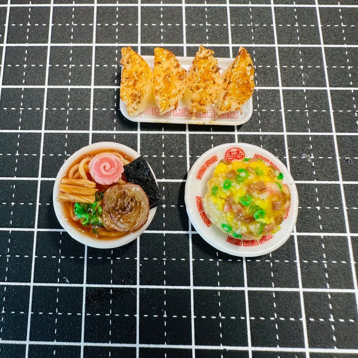 759 ミニラーメン&チャーハン 餃子セット⭐️ミニチュアフード ドール 