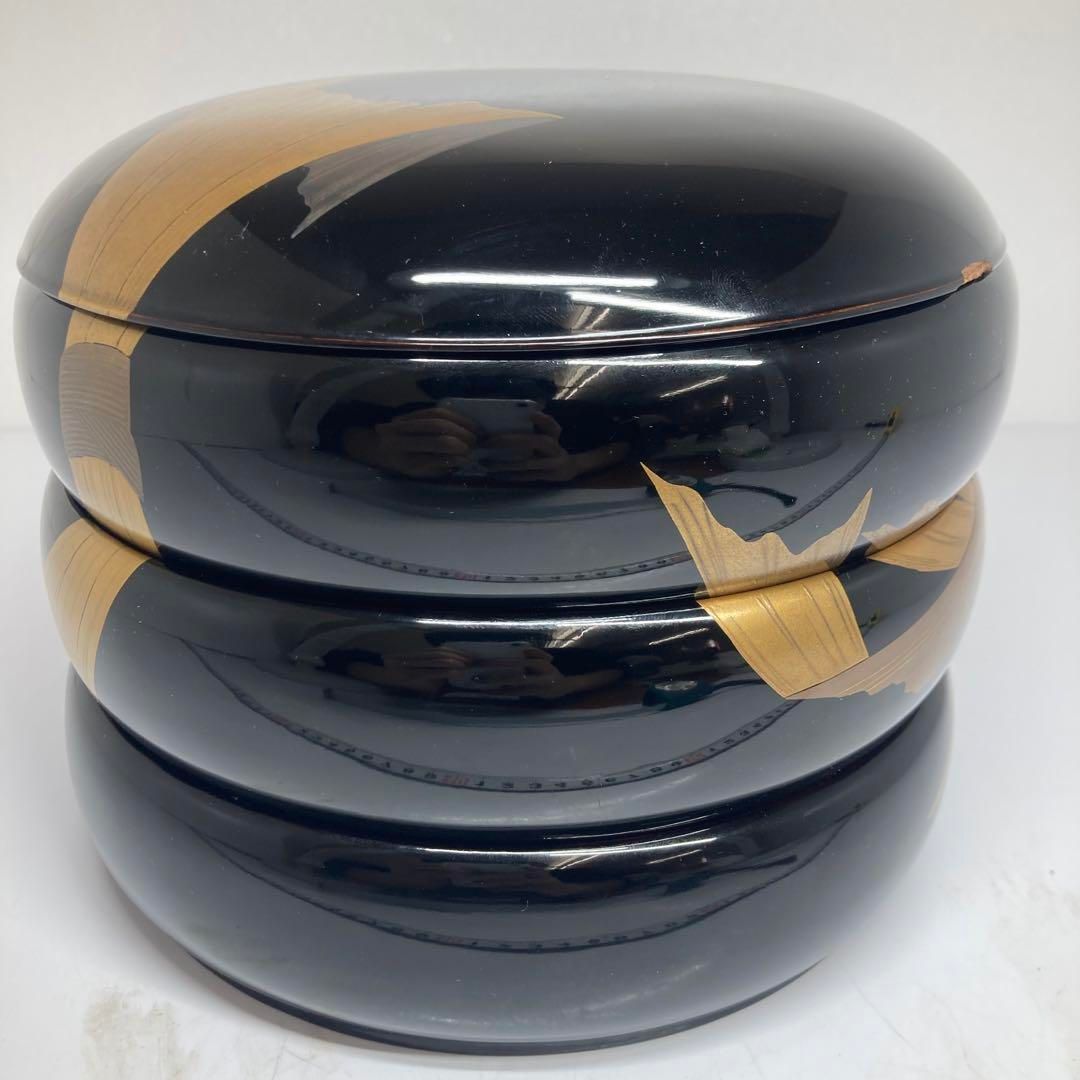 蒔絵 三段重 トヒオ 高さ16㎝ 東な6-0611