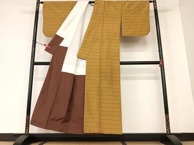 平和屋着物○本場黄八丈 平織 格子 正絹 逸品 AAAY0038zg - メルカリ 