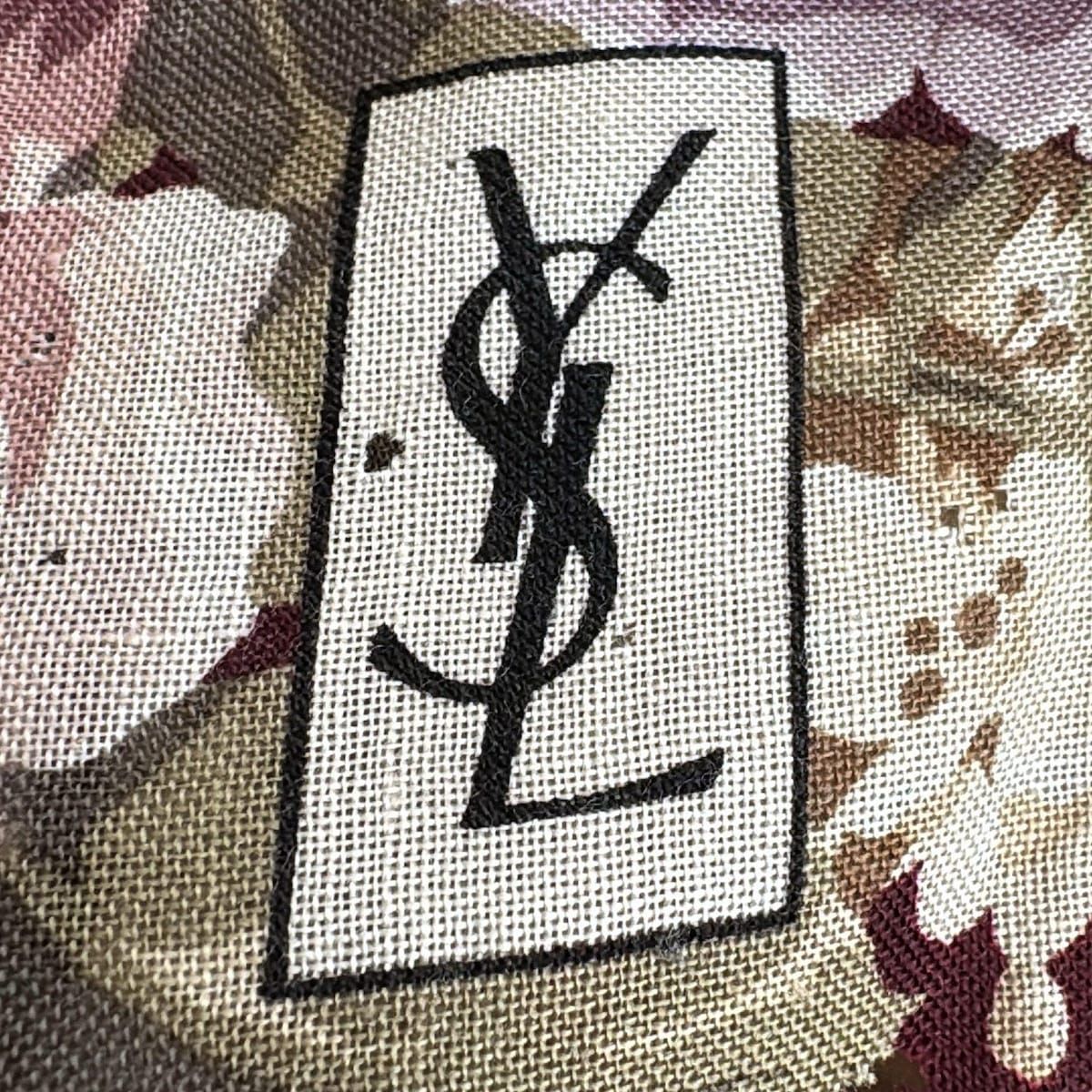 YvesSaintLaurent イヴサンローラン ストール ショール - ピンク×ボルドー×マルチ 花柄 ウール シルク WWW_WOWDIGSITE_COM