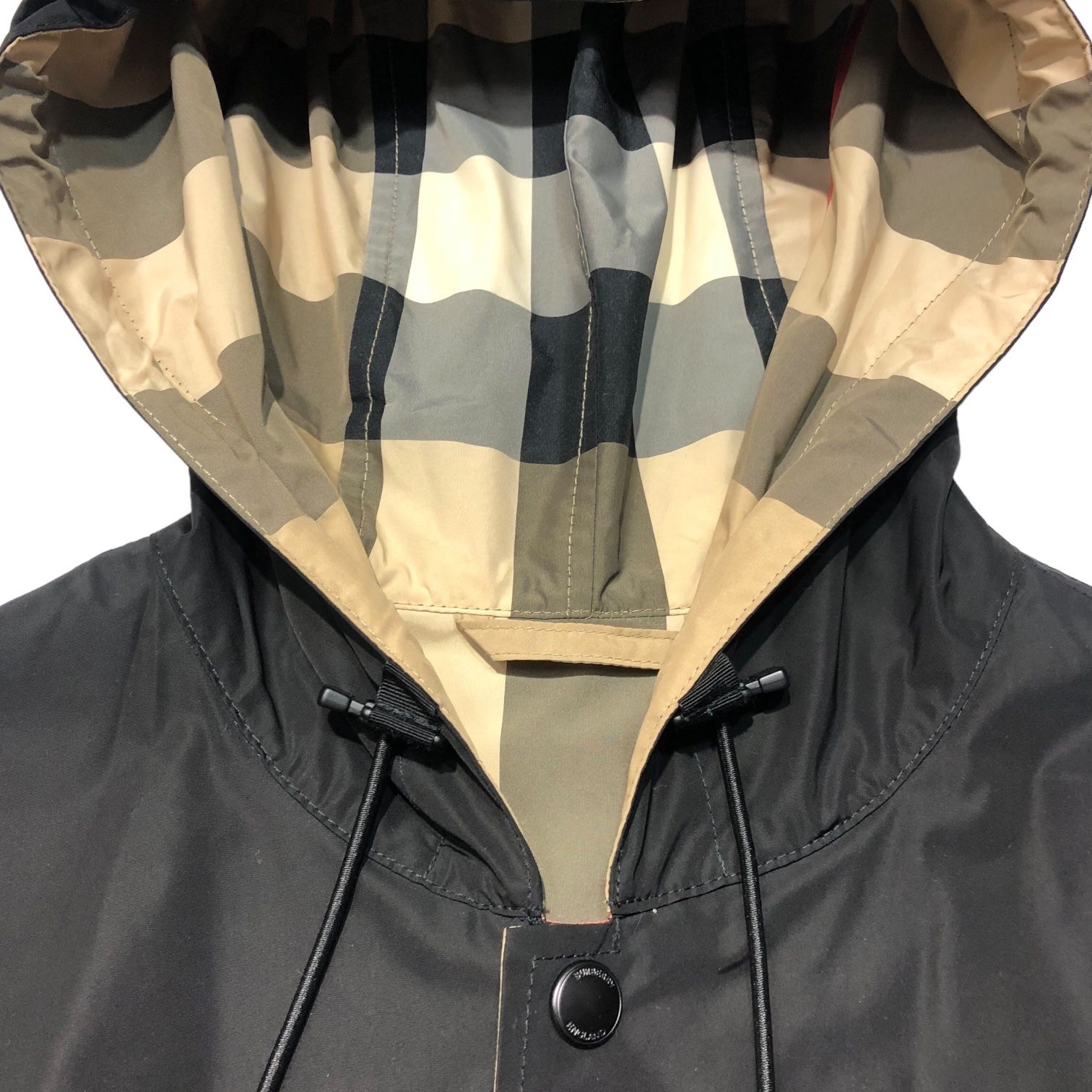 BURBERRY(バーバリー) Burberry Reversible Check Hooded Jacket チェックフーデッドジャケット バーバリーチェック 8043403/71E L ベージュ×ブラック