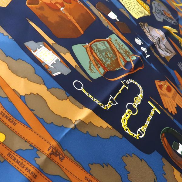 HERMES カレ90 MONSIEUR ET MADAME ムッシュ&マダム 黄色×青系